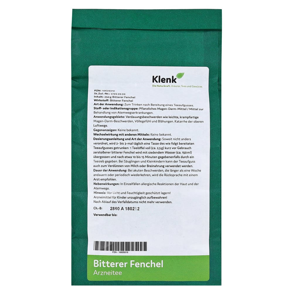 Bitterer Fenchel Arzneitee - 250g - Klenk Naturkraft