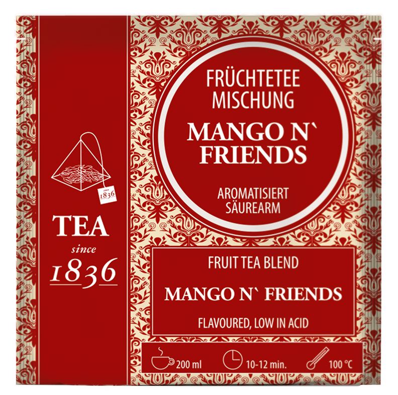 Mango ´n Friends Früchteteemischung - 50 Pyramidenbeutel à 4g