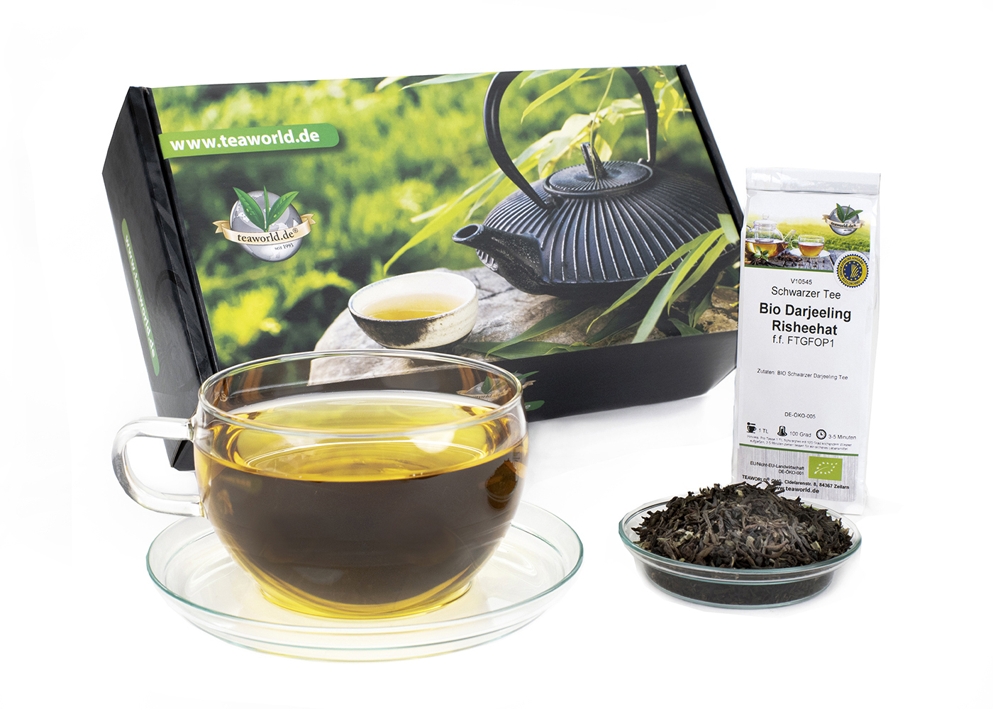 8x50g Bio Darjeeling - schwarzer Tee klassisch Probierpaket