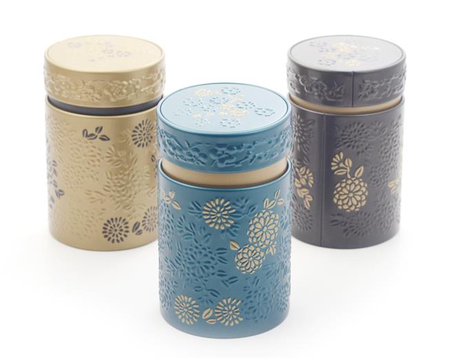 3 Dosen "Yumiko" rund mit Aromaverschluss für je 150g Tee