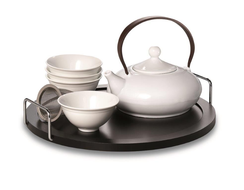 Tee-Set "Elea" Porzellan, Kanne und 4 Cups Kanne: 0,4 l, Cup: 0,1 l