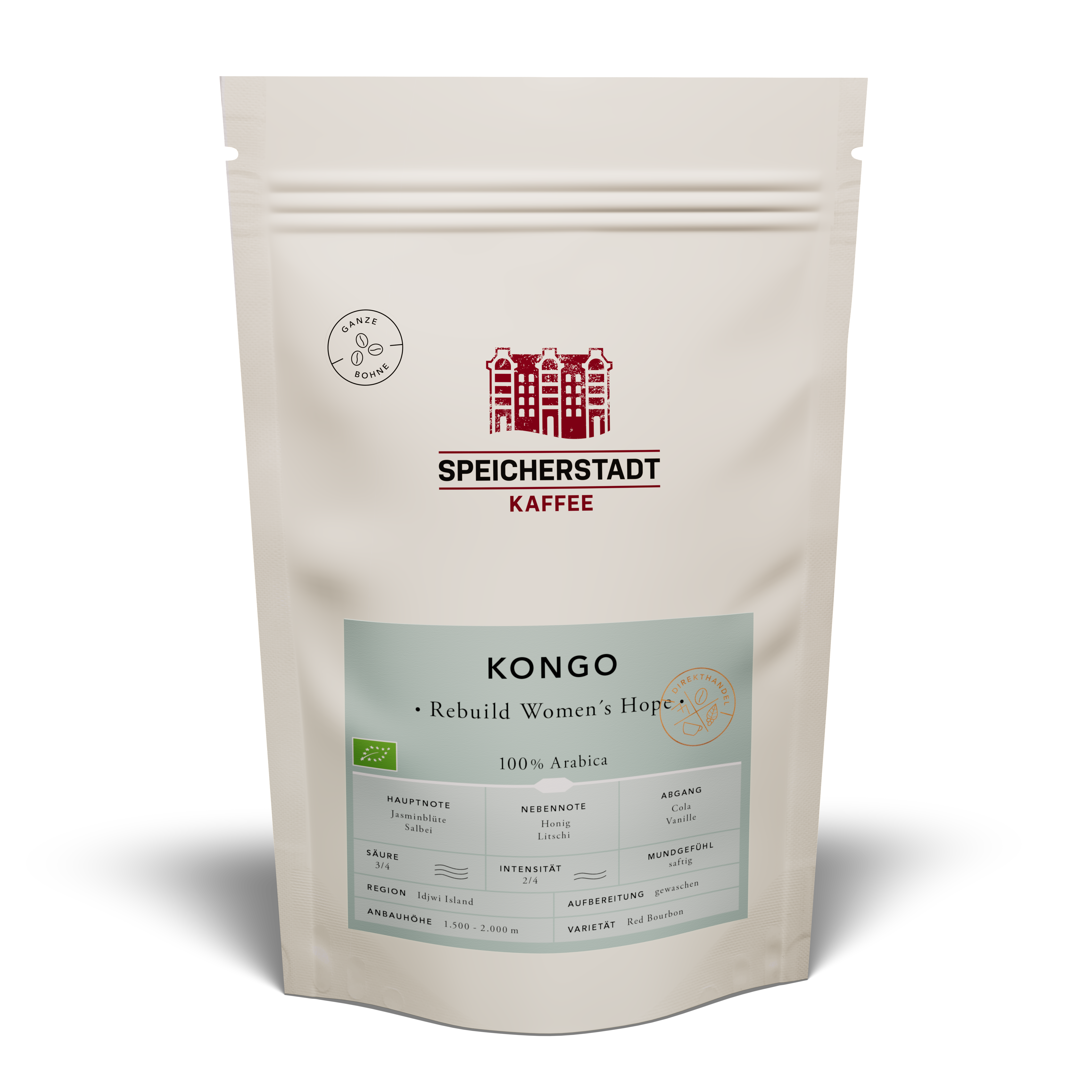 Speicherstadt Bio Kongo Rebuild Women's Hope Kaffee 500g in Bohnen