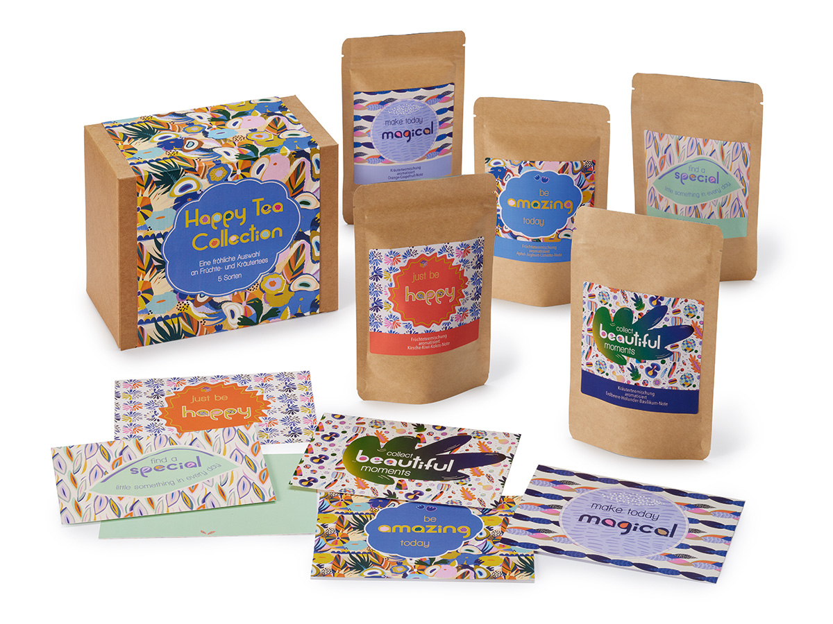 Geschenkbox Happy Tea Collection 5 Tüten sortiert, aromatisiert